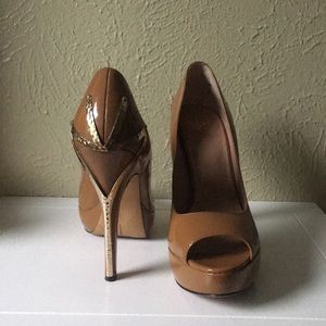 Vince Camuto Myna Dark Nude Peep-toe Heel
